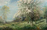 Fleuraison en Normandie by Karl Kaufmann, oil on canvas, sold Sep 2016