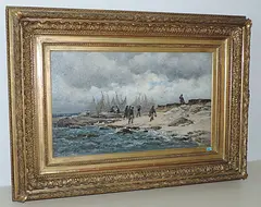 Muschelsammler by Émile Louis Vernier, oil on canvas, sold Sep 2016