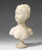Nach Jean-Antoine Houdon (1741–1828), um 1900 by Büste eines Mädchens, marble, sold Sep 2016