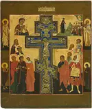 Russisch, Mitte 19.Jh by Staurothek-Ikone "Kreuzigung Christi", tempera, sold Sep 2016