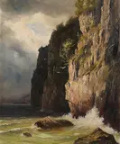 Felspartie am Walensee, 1901 by Balz Stäger, oil on canvas, sold Sep 2016