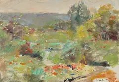 Garten bei Greifenstein by Charles Hug, oil on canvas, sold Sep 2016