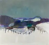 Winterlandschaft bei Eglisau by Hans Ruedi Sieber, oil on canvas, sold Sep 2016