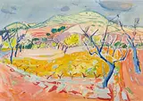 Spätsommerlandschaft, 1956 by Hans Ulrich Saas, oil, sold Sep 2016