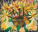 Blumenkorb, 1976 by Walter Arnold Steffen, oil on board, offered Sep 2016