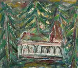 Kapelle im Wald by Walter Arnold Steffen, oil on board, offered Sep 2016