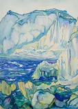 Berglandschaft mit See by Clara Porges, watercolor, sold Sep 2016
