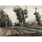 Untitled by Emil Kosa Jr., watercolor on paper, sold Dec 2023