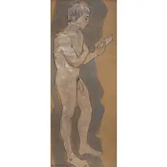 Dancer Reading by Guy Anderson, 1982, oil on tarred roofing paper affixed to board, sold Dec 2023