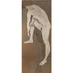 Figure Reaching by Guy Anderson, oil on tarred roofing paper affixed to board, sold Dec 2023
