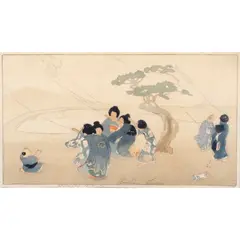 Kites by Bertha Lum, 1908, woodcut, sold Dec 2023