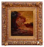 Sunset Landscape Scene by Henry Leopold Richter, Oil on Board, sold Apr 2025