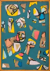 Abstract Expressionist Composition by Joseph F. Stapleton, Oil on Canvas, sold Apr 2025