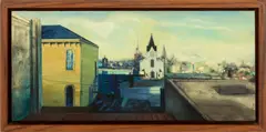 View from My Window by Steve Hawley, 1987, Oil, sold Apr 2025