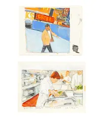 Daniel Boulud Executive Chef - Le Cirque by Michael Paraskevas, Acrylic on Paper, sold Apr 2025