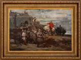 Battle by Eric Rebane, 1950s, Oil on Canvas, sold Apr 2025