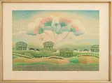 Surrealist Landscape by Ivan Rabuzin, Lithograph in Colors, sold Apr 2025