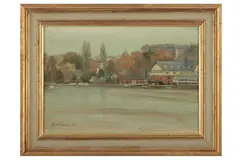 Untitled by Paul Eamon, oil on board, offered Aug 2022