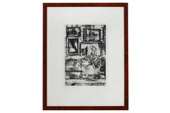 Untitled by Sue Hunt, etching, offered Aug 2022