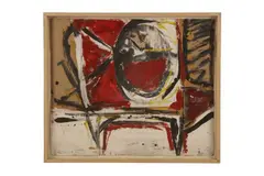 Untitled by John Milnes-Smith, oil on card, offered Jul 2022