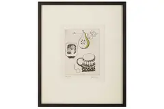 Untitled by Mary Fedden, etching and lithograph, offered Jul 2022