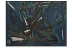 Untitled by André Bicí¢t, oil and sand on board, offered Jul 2022