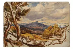Untitled by William Linnell, oil on card, offered Jun 2022