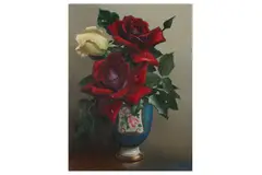 Untitled by Irene Klestova, oil on board, offered Jun 2022