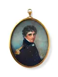 Portrait of a Naval officer by Anne Mee, Watercolour on ivory, offered Mar 2020