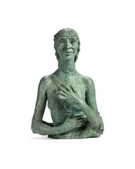 Fifth Portrait of Kathleen A bronze with a pale green patina Height 77cm (30¼ in.) Conceived in 1935 and cast in an edition of 4 by Jacob Epstein, bronze, sold Mar 2020