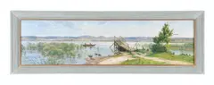 The edge of the lake by Johannes Boesen, Oil on canvas, offered Feb 2020