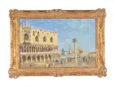 The Doge's Palace, Venice Oil on board Signed lower left 32.5 x 50cm (12¾ x 19½ in.) λ indicates that this lot may be subject to Droit de Suite royalty charges by Carlo Rossi, Oil on board, sold Jan 2020