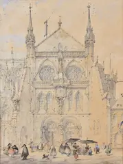 Strasbourg Cathedral Watercolour Signed and inscribed lower right 36 x 27cm (14 x 10½ in.) by William Frome Smallwood, Watercolour, sold Jan 2020