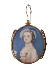 Portrait of a young lady supposedly Lady Anne Hamilton by Gervase Spencer, 1749, Watercolour on ivory, sold Jan 2020
