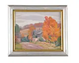 Autumnal country landscape Oil on canvas board Signed lower left 22.5 x 27cm (8¾ x 10½ in.) by Herbert Sidney Palmer, Oil on canvas board, offered Dec 2019
