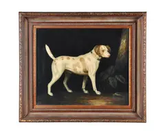 Dog in a landscape Oil on canvas Signed lower right 51 x 61cm (20 x 24 in.) λ indicates that this lot may be subject to Droit de Suite royalty charges by John Gray, Oil on canvas, sold Dec 2019