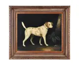 Dog in a landscape Oil on canvas Signed lower right 51 x 61cm (20 x 24 in.) λ indicates that this lot may be subject to Droit de Suite royalty charges by John Gray, Oil on canvas, sold Dec 2019