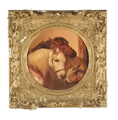 Untitled by John Frederick Herring Senior, Oil on canvas laid to board, tondo Diameter, offered Dec 2019