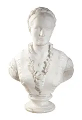 A sculpted white marble bust of a lady by Tito Angelini, sculpture, sold Dec 2019