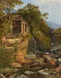 View of Camlaw water-powered sawmill by Joseph Paul Pettit, 1863, Oil on canvas, offered Dec 2019