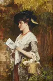 The letter Oil on canvas Signed lower right 60 x 40cm (23½ x 15½ in.) by Laslett John Pott, Oil on canvas, sold Dec 2019