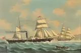 The Sail and Steam Ship Alcester with other Vessels by Salvatore Colacicco, Oil on board, sold Dec 2019