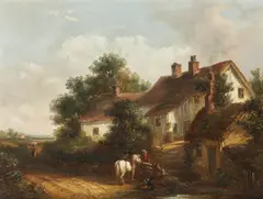 A wayside chat by Thomas Smythe, Oil on canvas, a pair Both signed lower left Each, sold Dec 2019