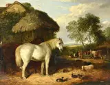 Farmyard friends Oil on board Signed lower left 35 x 47cm (13¾ x 18½ in.) by Arthur James Stark, Oil on board, sold Dec 2019