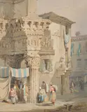 The Temple of Nerva by Samuel Prout, Watercolour and ink, sold Dec 2019