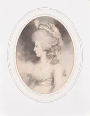 Portrait of Miss Walker by John Downman, Pencil and watercolour, oval, offered Dec 2019