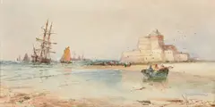 Ambleteuse by Thomas Bush Hardy, 1794, Watercolour and bodycolour, sold Dec 2019