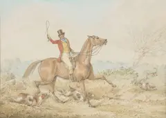 Huntsmen and hounds; Full cry Watercolour and pencil, a pair Each 22.5 x 32cm (8¾ x 12½ in.) (2) Provenance: John Harrison Fine Art, Oxfordshire by Henry Alken, Watercolour and pencil, a pair Each, offered Dec 2019