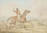 Huntsmen and hounds; Full cry Watercolour and pencil, a pair Each 22.5 x 32cm (8¾ x 12½ in.) (2) Provenance: John Harrison Fine Art, Oxfordshire by Henry Alken, Watercolour and pencil, a pair Each, offered Dec 2019