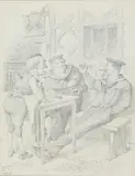 Doth not a meeting like this make amends Pencil Signed with monogram and dated 1898 lower left, inscribed to mount with title and Punch reference Nov by John Tenniel, 1898, Pencil, sold Dec 2019